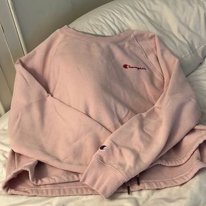 Champion brand. Size large crop top sweat shirt. Pink.